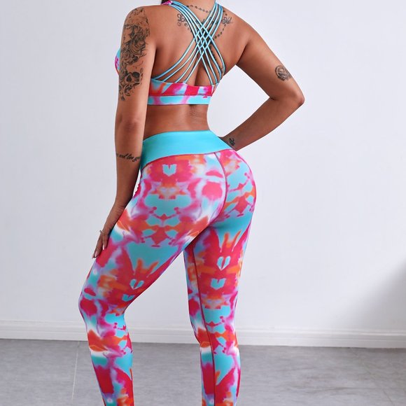 Pants - New Tie Dye Yoga Gym Exercise Sport Set L